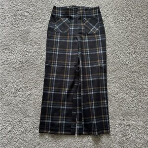 Plaid Wide-Leg Pants